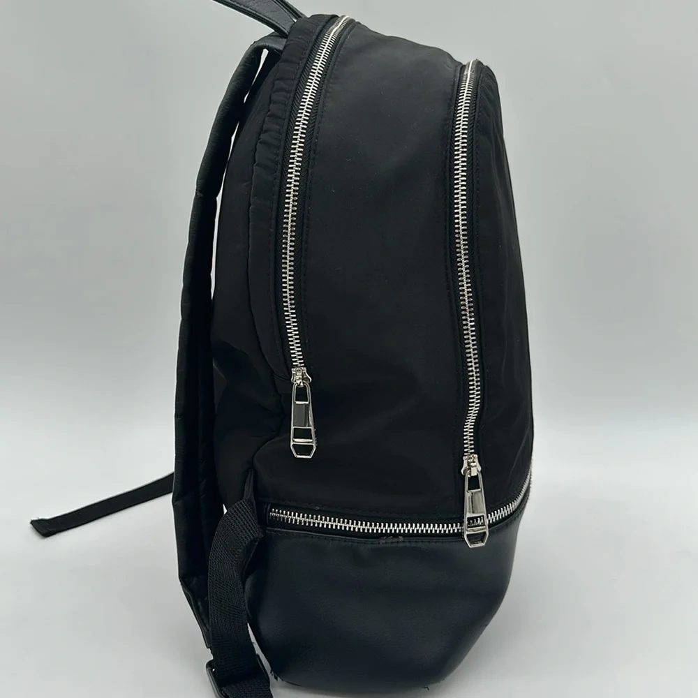 Madden Girl Backpack Black 2 Zip Sections Logo Padded Strap